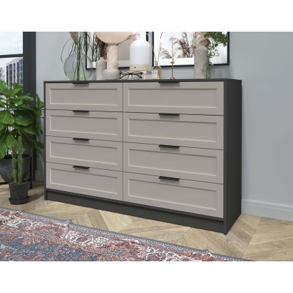 Kомод Тренд КТ-К157 (Антрацит ЛДСП/ Луна ЛМДФ) Ш1565 В1020 Г451